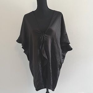 VS Black Satin Robe